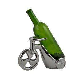 Wine Bodies 10" Polished Silver Tricycle Bottle Holder