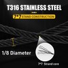 600FT 1/8" Stainless Steel Cable Black 7x7 Strands Aircraft Cable
