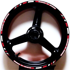 CGD Graphics REFLECTIVE RED WHITE GP RIM STRIPES WHEEL DECALS TAPE STICKERS SUZUKI GSXR 600