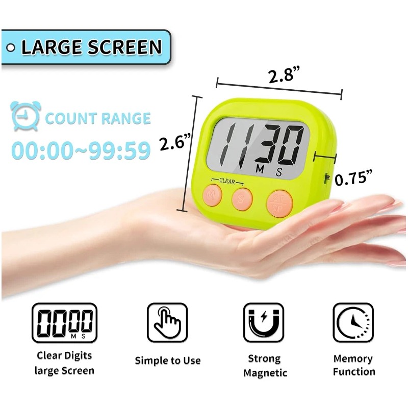 Magnetic Digital Timer Classroom for Kids Large Display Clock Loud