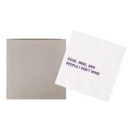 VOWFOO Food Wine And People I Don't Mind Funny Quotes Cocktail Napkins for Birthday Girls Night Holiday Casual Social Gathering Housewarming Dinner Party 100Pcs 4.5 x 4.5 2-ply (Food Wine)