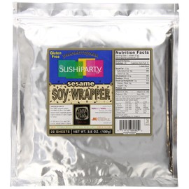 Yamamotoyama Sushi Party Soy Wrapper, Sesame, 20 Count, 3.5 Ounce Bag