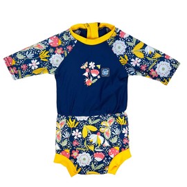 Splash About Unisex Baby Happy Sunsuit With Inbuilt Swim, Garden Delight, 3-9 Months EU