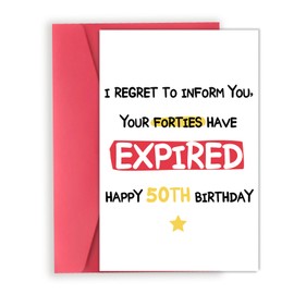 OJsensai Cool 50th Birthday Card for Him Her, Best Birthday Gifts for Women Men 50, Happy 50 Years Old Bday Friends