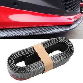 Car Front Bumper Protector Self-Adhesive Auto Splitter Body Spoiler Skirt Rubber Bumper Lip Trim Spoiler 2.5M/8.2ft(Carbon Fiber Black)
