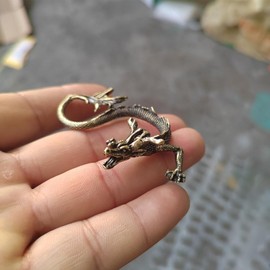 Dragon Brass Statue | Home Table Decoration - Desktop Ornament, Luck & Success Decoration, Collectible Figurine for Living Room Decoration