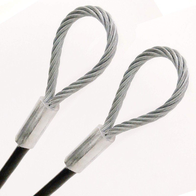 PSI, 1/4" Vinyl Coated Galvanized Steel Cable with Looped Ends,