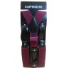 TECHTONGDA Wine Red Button Holes Link Men's Suspenders Elastic Adjust