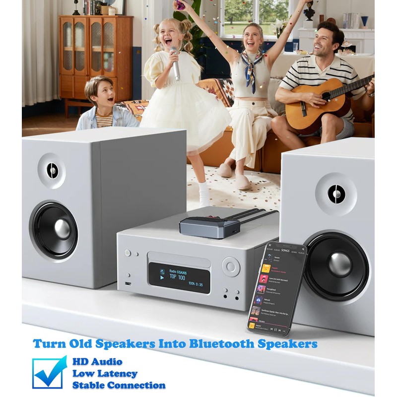 KAIY Bluetooth Receiver for Home Stereo, Bluetooth to RCA Adapter