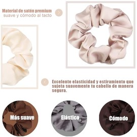 Mythya Ligas para Peinar el Cabello de Satén 16 Piezas, Bandas de Pelo de Satén para Mujeres, Ligas para Peinar el Cabello para Niñas, Diadema Suave, Sin Daños