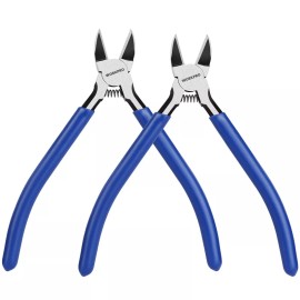 Workpro 2PC Wire Cutters 6 Inch Precision Flush Cutter Spring Loaded Side Pliers