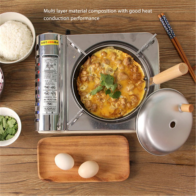 Black Non Stick Pan Household Frying Pan Portable Cooking Pan