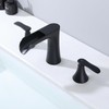 JAKARDA Waterfall Bathroom Faucet Black, Two Handle 8inch Bathroom Faucet,
