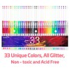 TANMIT :15.02}]} Tanmit Glitter Gel Pens, 33 Colors Neon Glitter