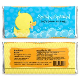 Big Dot of Happiness Ducky Duck - Candy Bar Wrappers Baby Shower or Birthday Party Favors Set 24