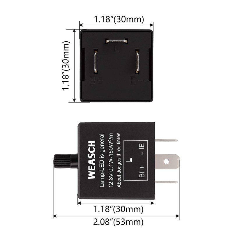 Weasch LED Flasher Relay, CF-13KT, 12V 3 Pin, 0.1W-150W c/m,