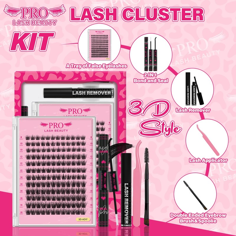 Lash Clusters Kit 3D Style Eyelash Clusters Kit with Lash