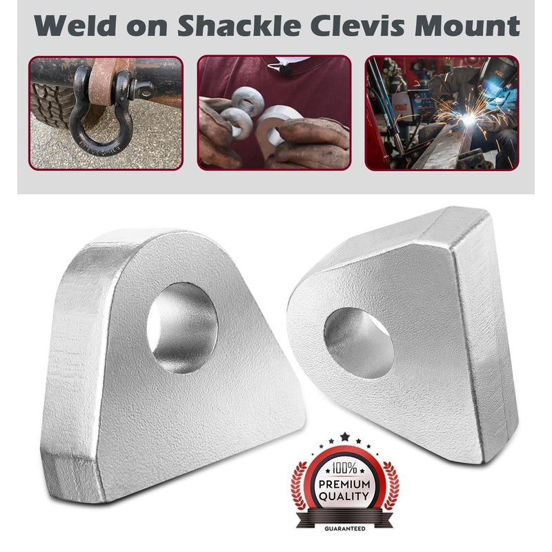 Weld on Shackle Clevis Mounts, for Most Vehicles Bumper Towing,