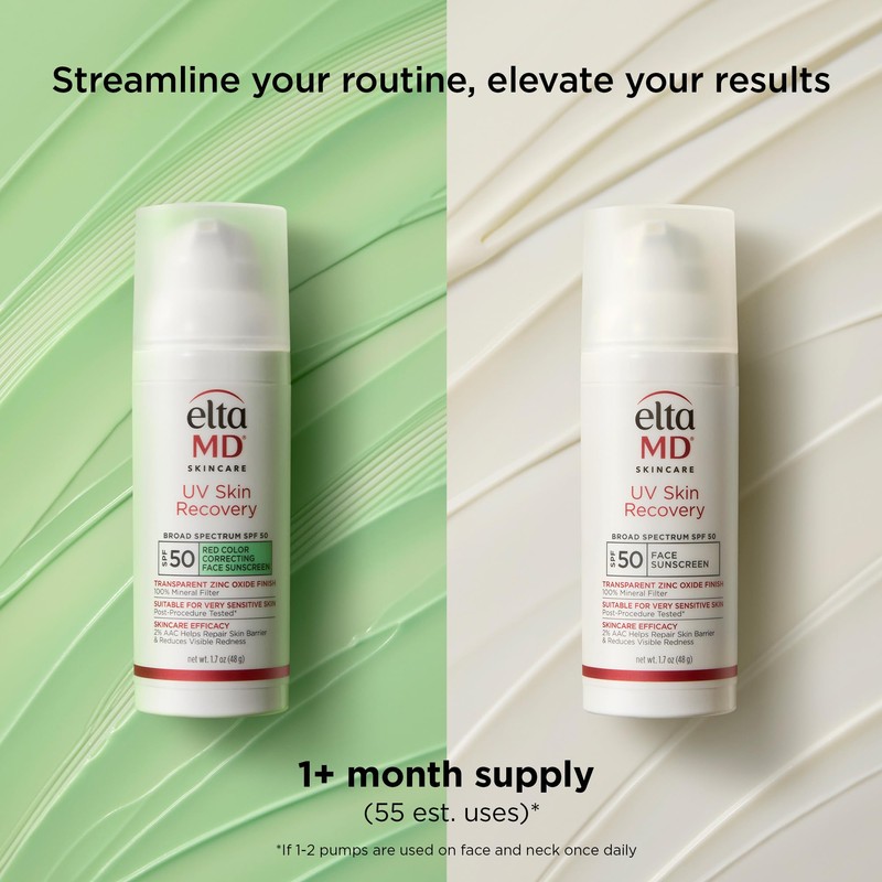 EltaMD UV Skin Recovery Green Tint 100% Mineral Sunscreen, SPF