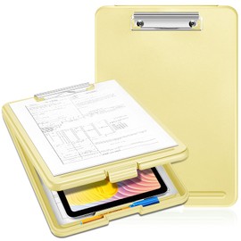 SITHON Nursing Clipboard with Storage, Lightweight Portable Writing Clipboard with Compartment Organizer for Nurse Doctor Medical Professionals Teachers Students Sales School Office, (Yellow)