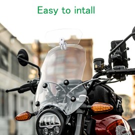 AUTTGINN AUTTGINN Motorcycle Windshield Adjustable Clip On Motorbike Wind Deflector Motorcycle Windshield Extension Adjustable Spoiler Universal for Motorcycle Racing Bike -Transparent