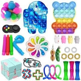 30PCS Sensory Toys Push Bubble Toy Decompression Toys Set for Children Adults Anxiety Autism