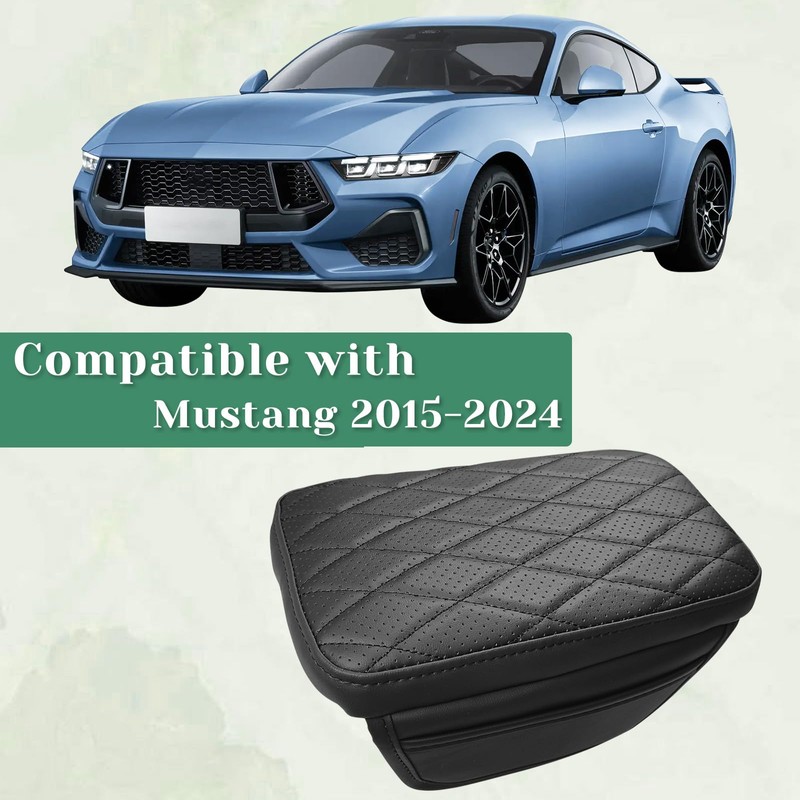 VKGUG Center Console Armrest Cover Compatible with Ford Mustang 2015-2024