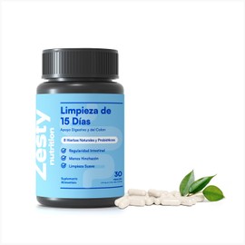 Frmula Avanzada de 15 Das  Suplemento Vegano con Psyllium Husk, Cscara Sagrada, Hoja Sen y Probiticos  Para Hombres y Mujeres  30 Cpsulas  Hecho en...