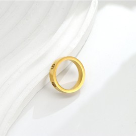 Yifnny Love Rings, Stainless Steel Couple Rings Rose Gold Love Friendship Ring fashion Silver Cross Ring Promise Rings Women Wedding Jewelry Mother's Day Birthday Gifts for Women (8, Gold)