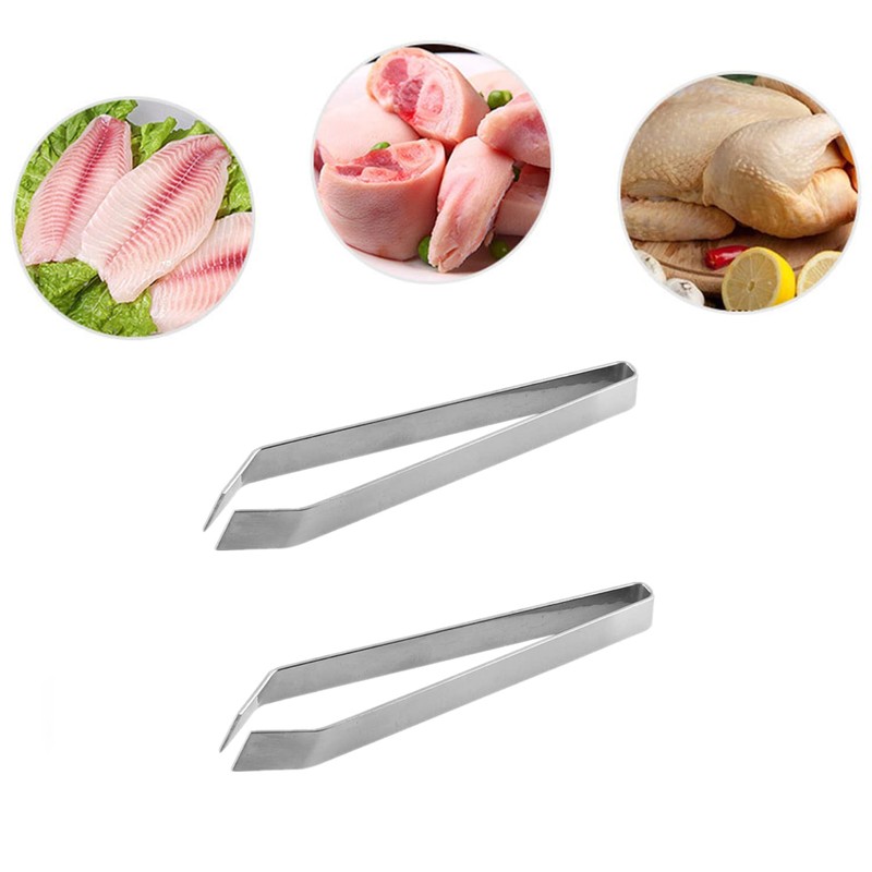3Pcs Fish Bone Tweezers Stainless Steel Fish Bone Remover Tongs