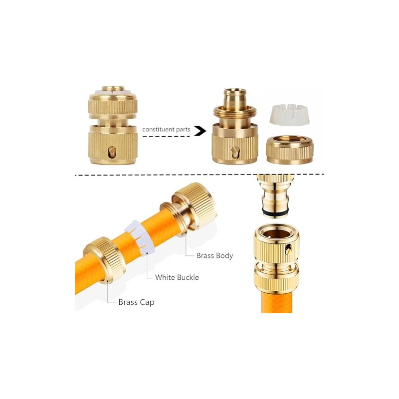 Hydrogarden Garden Hose Fitting Set,Universal Kitchen Mixer Tap Hose Connector