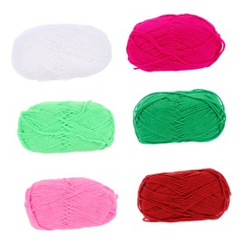 OHPHCALL 6 Rolls Milk Knitting Yarn Soft Skin Friendly DIY Supplies for Handmade Sweaters Hats Scarves and Accessories Versatile Craft Material Deep Roman Fruit Fluorescent