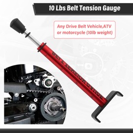 AFEISOL Belt Tension Gauge Adjustable 10 Lbs Specification, Universal Design Drive Belt Tensioner Tool Compatible for Motorcycle Bicycle Drive Belts Easy Visual Observation (Red)
