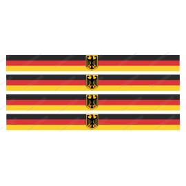 OwnTheAvenue 4Pcs Pack Lot German Germany Racing Stripes Flag Sticker Decals 6"