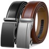 Founders & C Mens Belt 2 Pack,Leather Ratchet Click Belt