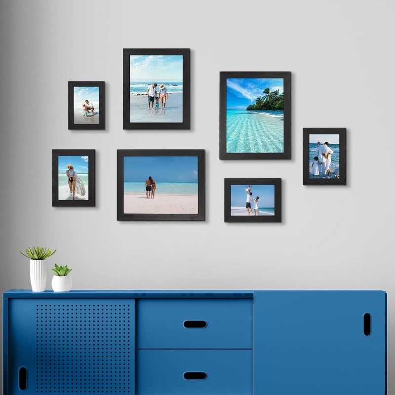 PETAFLOP Picture Frames 4 by 6 7 Pack, Black 4x6
