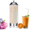 Straw Dispenser for Pencils with Stainless Steel Lid, Clear Acrylic