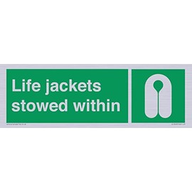 Life jackets stowed within Sign - 300x100mm - L31