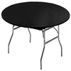 Creative Converting 703000 Plain Black Elastic Corners Plastic Tablecover, 60"