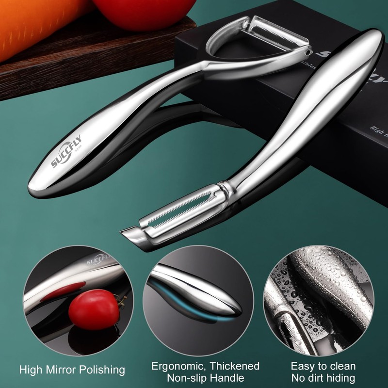 SUCCFLY Vegetable Peeler Stainless Steel，Ultra Sharp Potato Peelers for Kitchen,