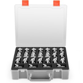 Miniature Storage Carrying Figure Case - 50 Slot Figurine Minature Carrying Case with 2 Foam Layer for Miniatures Compatible with 40k, DND & More (Transparent)