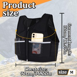 Feelorna Running Vest Phone Holder, Unisex Reflective Running Vest with 7 Pockets Large Capacity Lightweight Breathable Chest Phone Holder Vests for Running Climbing (Black, Medium)