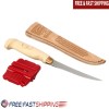 Unbranded Fillet Knife W/ Leather Sheath Sharpener Scandinavian Steel Ergonomic