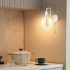 DTIEDY Hardwired Pull Chain Wall Sconce White, 1-Light Wall Light