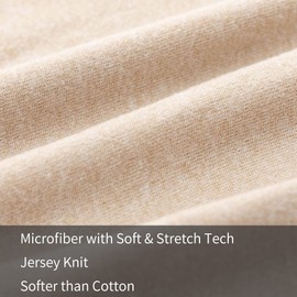 2-Pack Stretch Pillow Cases - Jersey Knit & Envelope Closure Pillowcases with Ultra Soft T-Shirt Like Polyester Blend - Suitable for Queen or Standard Size Set of 2, Heather Taupe