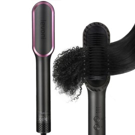 Professional Hair Straightener Brush, 1 Box Adjustable Temperature Hair Straightening Comb, Hair Styling Tool for Women & Men, Straightening Bristle, Hot Comb - Color: Dark Gray, Specification: one-size