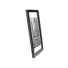 Malden 11x14 Floating Glass Picture Frame, Made to Display 8x10 Floating Picture, 11x14 Glass Size, Black