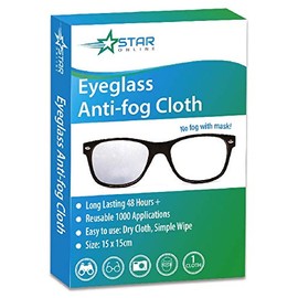 Anti-Fog Eyeglass Cloth - Long Lasting - Cleaning Cloth for Camera Lenses and Tablets - Reusable Up to 1000 Applications