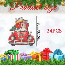 Tabanzhe Gnomes Hanging Ornaments-24PCS Wooden Santa Elves Santa Claus Christmas Tree Decorations with Twine Xmas Elf Truck Car Doll Pendant Charms for Holiday Home Party Decor Supplies