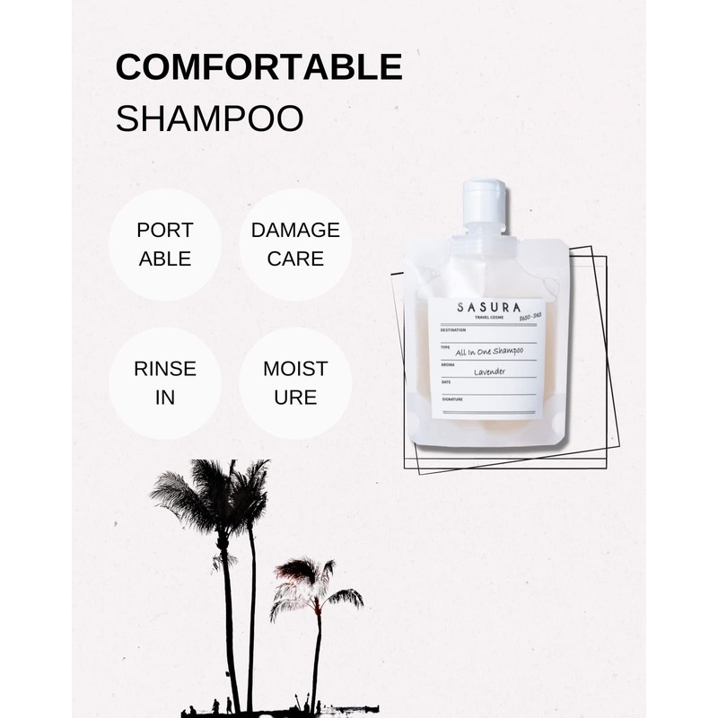SASURA Rinse in Shampoo Travel 100ml Amino Acid Shampoo for